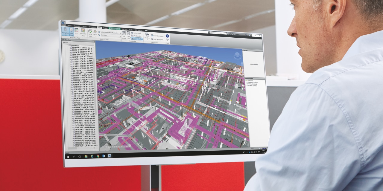 A Hilti engineer modelling MEP supports in BIM