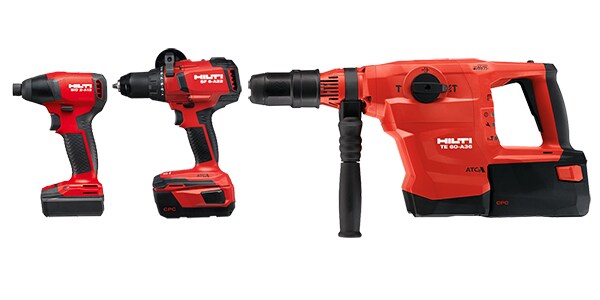 喜利得電池適用于12 V、22 V及36 V充電式工具平臺